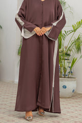 Fazila Abaya With White Stoller