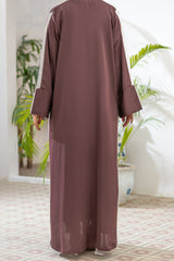 Fazila Abaya With White Stoller