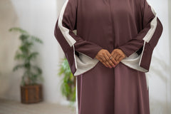 Fazila Abaya With White Stoller